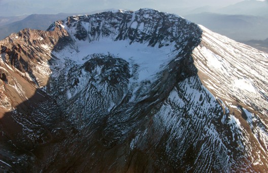 The crater of Mount St. Helens.