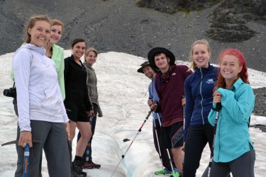 Photos: student and glacier