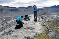 Researchers collect rock samples in Greenland 