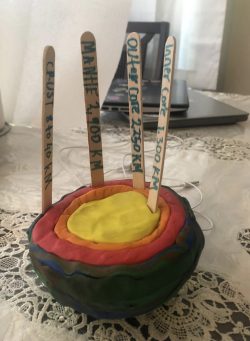 Model of the Earth's layers using clay, foam and other inexpensive materials