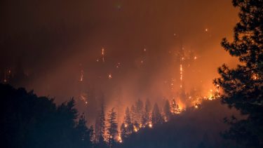 a wildfire burns in California