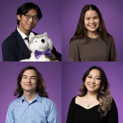 Clockwise from top left: Jonathan Kwong, Gulsima Young, Katelyn Saechao, Maxwell Perkins